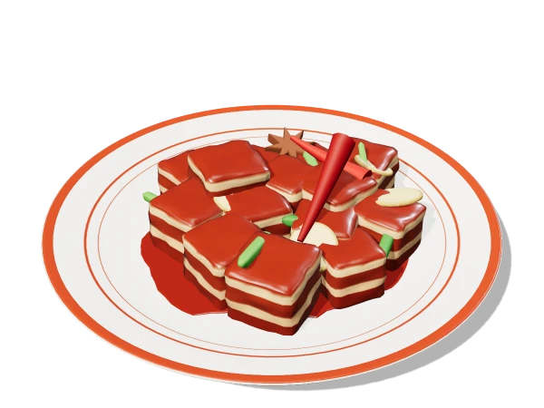 Chairman Mao’s Red-braised Pork, finished (shown until the 3D model loads)